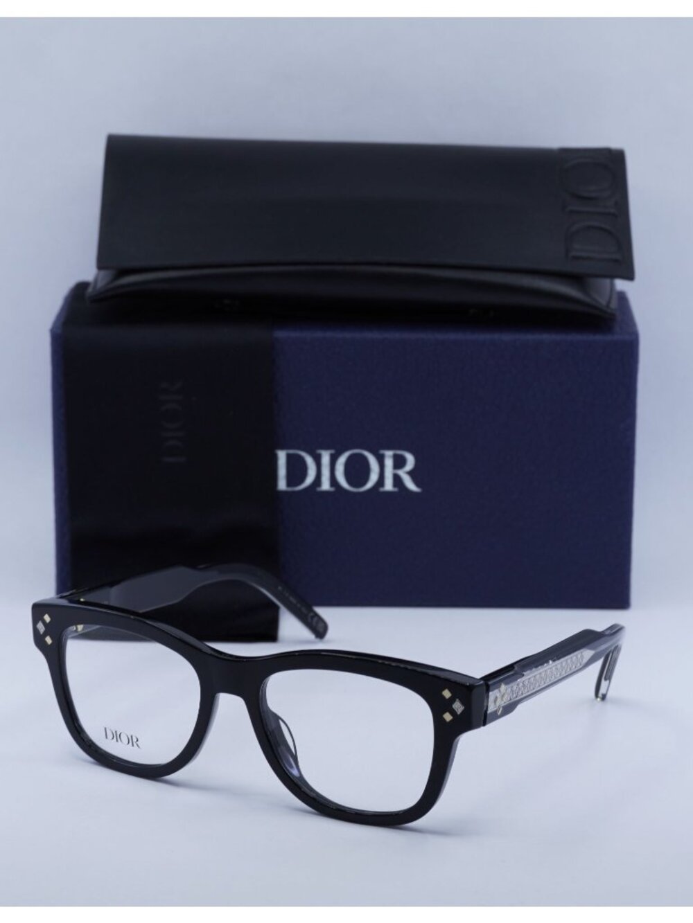 Dior CD DIAMONDO S1I 1000 Square Men Eyeglasses 54mm - Black
